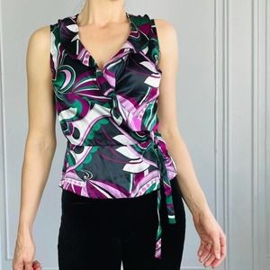 Y2k blouse psychedelic print‎
